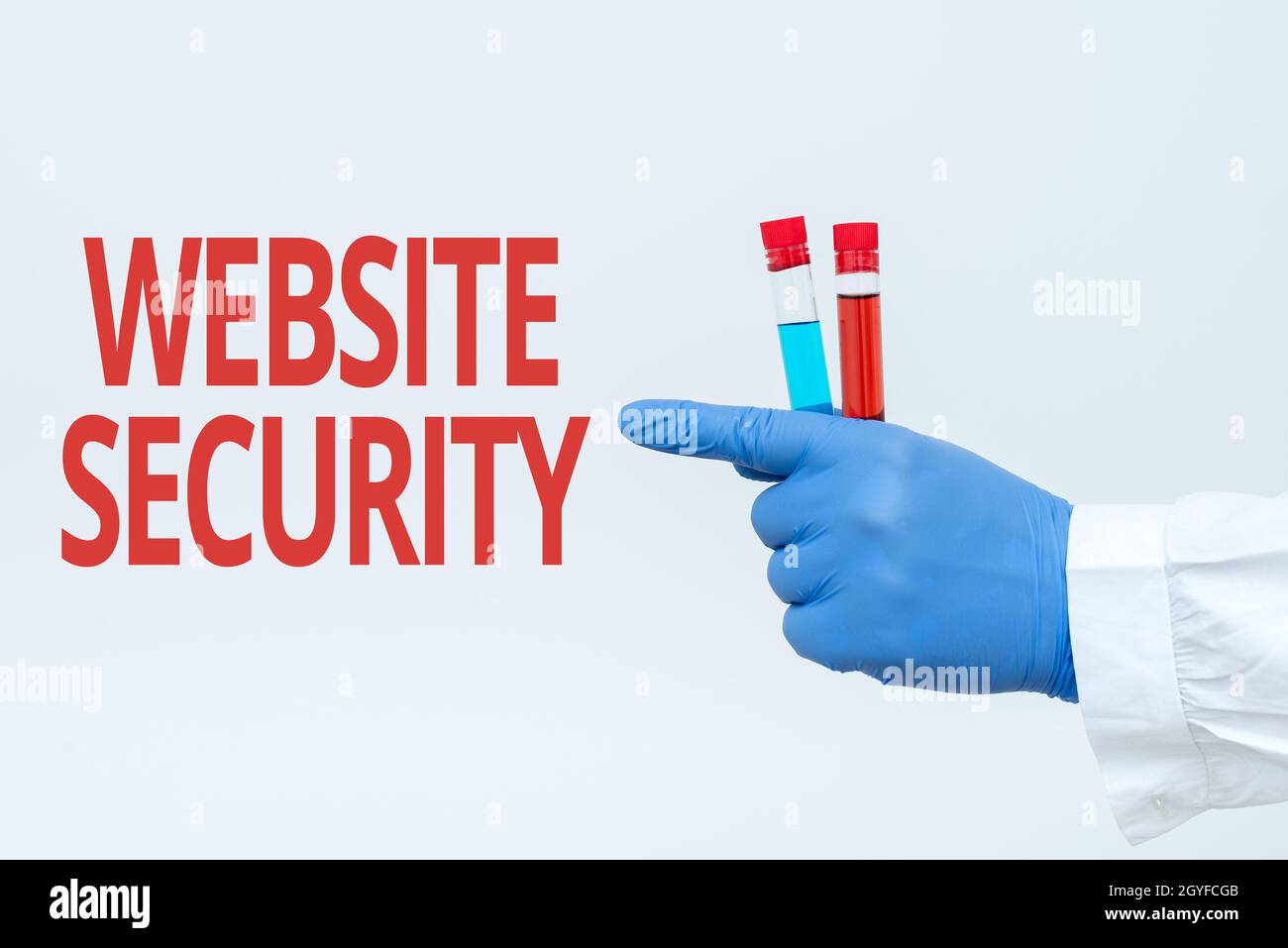 Segno che visualizza sicurezza di Web site, metodo di affari componente critico per proteggere e proteggere i Web site Chemist che presenta l'infezione cura, Dottore Displa Foto Stock