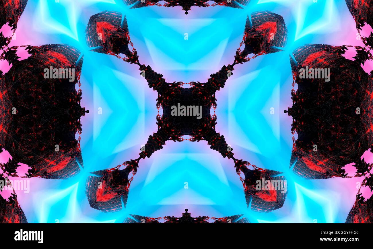 Carta da parati groovy. Bianco Ripeti Batik. Colore geometrico nero. Orrore psichedelico mistico. Rug geometrico bianco. Carta da parati mistica senza cuciture. Piazza nera Foto Stock