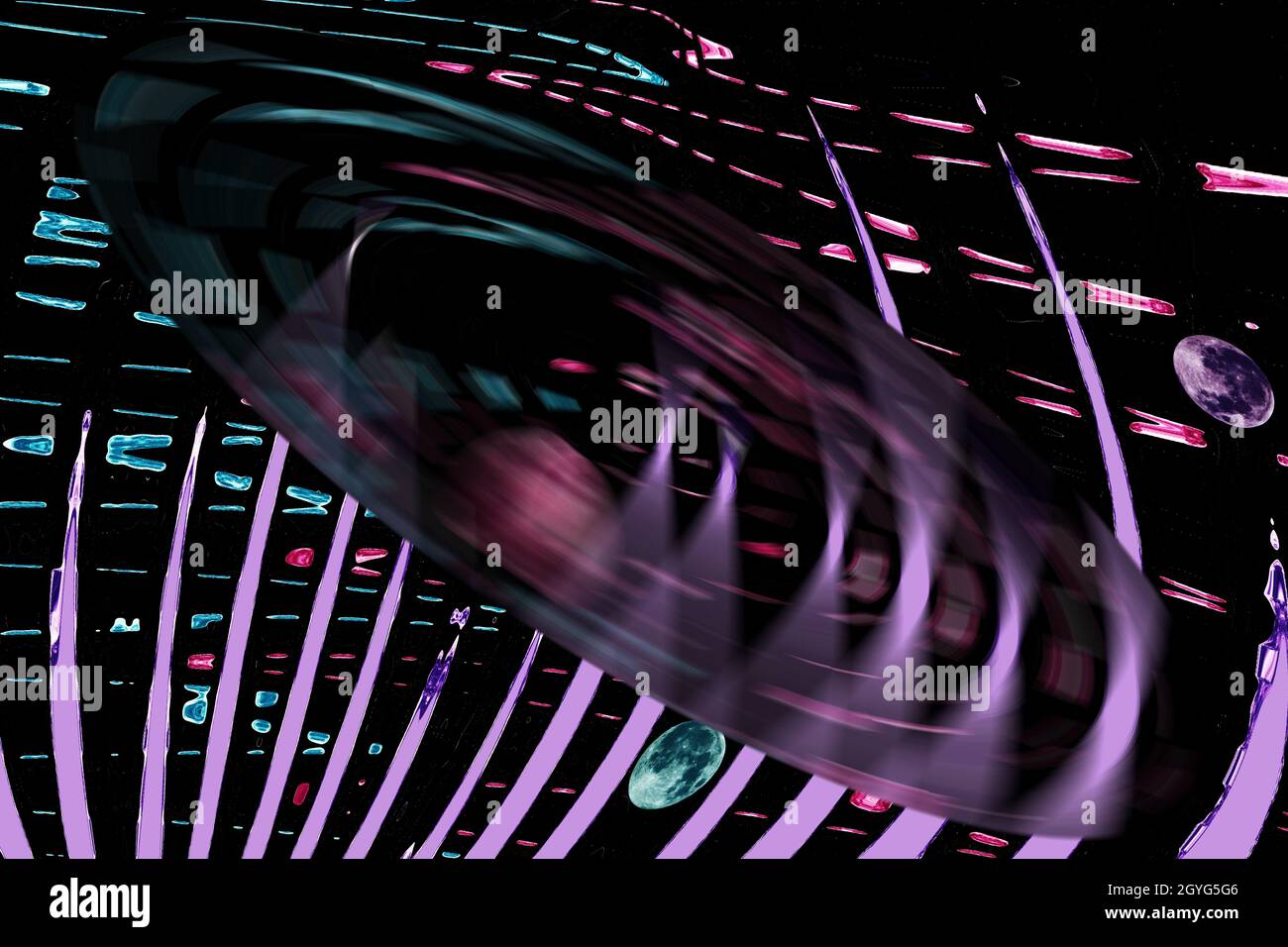 COSMIC MOON: MISSIONE DI FRONTIERA i tre corpi lunari che governano il regno spaziale incontrano una strana atmosfera aliena nel verso esterno del tempo. Foto Stock