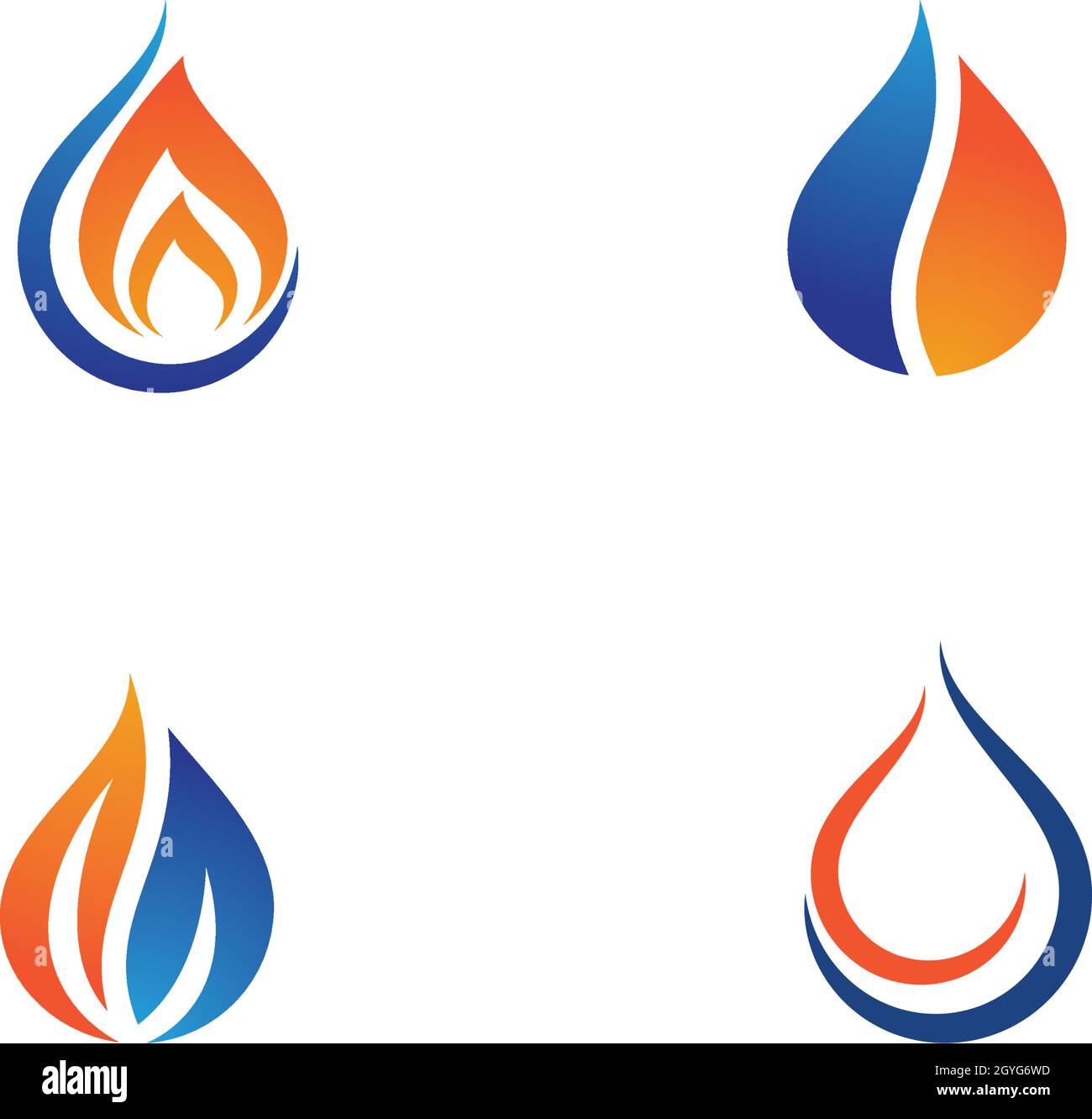Vigili del fuoco di fiamma modello Logo icona vettore di olio, gas e energia concetto di logo Illustrazione Vettoriale