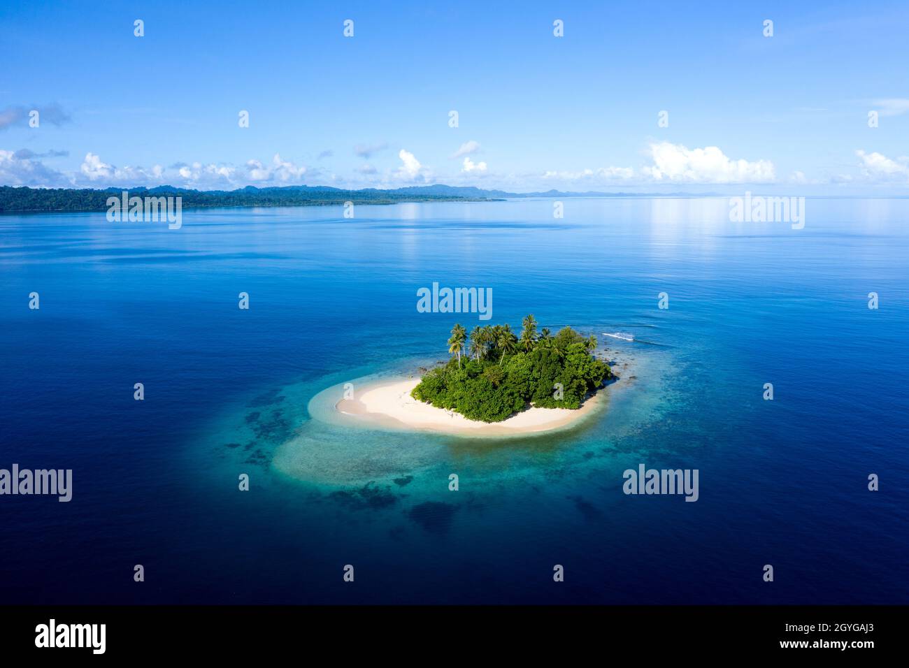Isola senza nome e disabitata al largo di Santa Isabel, Isole Salomone Foto  stock - Alamy