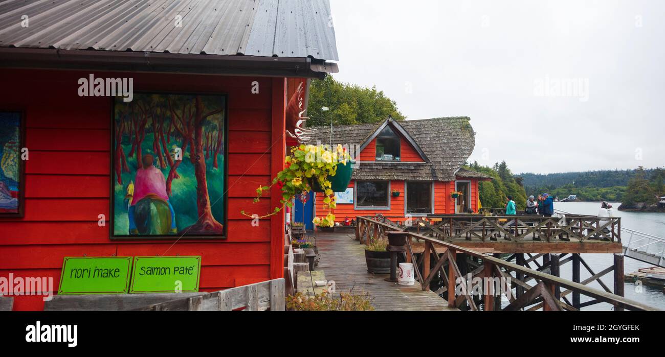 Il ristorante SALTRY in HALIBUT COVE è raggiungibile con un giro in barca di 1 ora da HOMER, ALASKA. Foto Stock