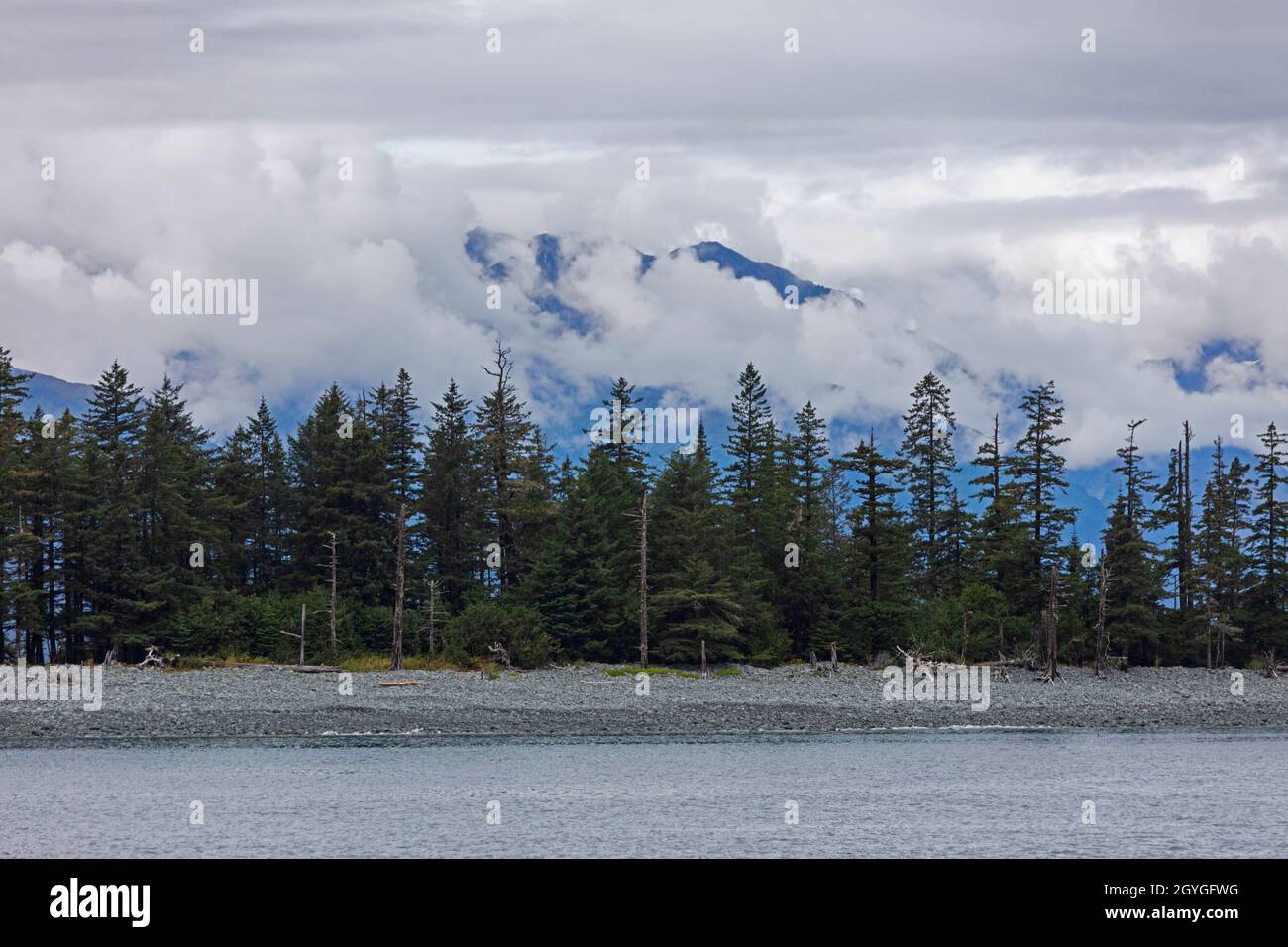 RESURRECTION BAY visto da una barca da SEWARD, ALASKA Foto Stock