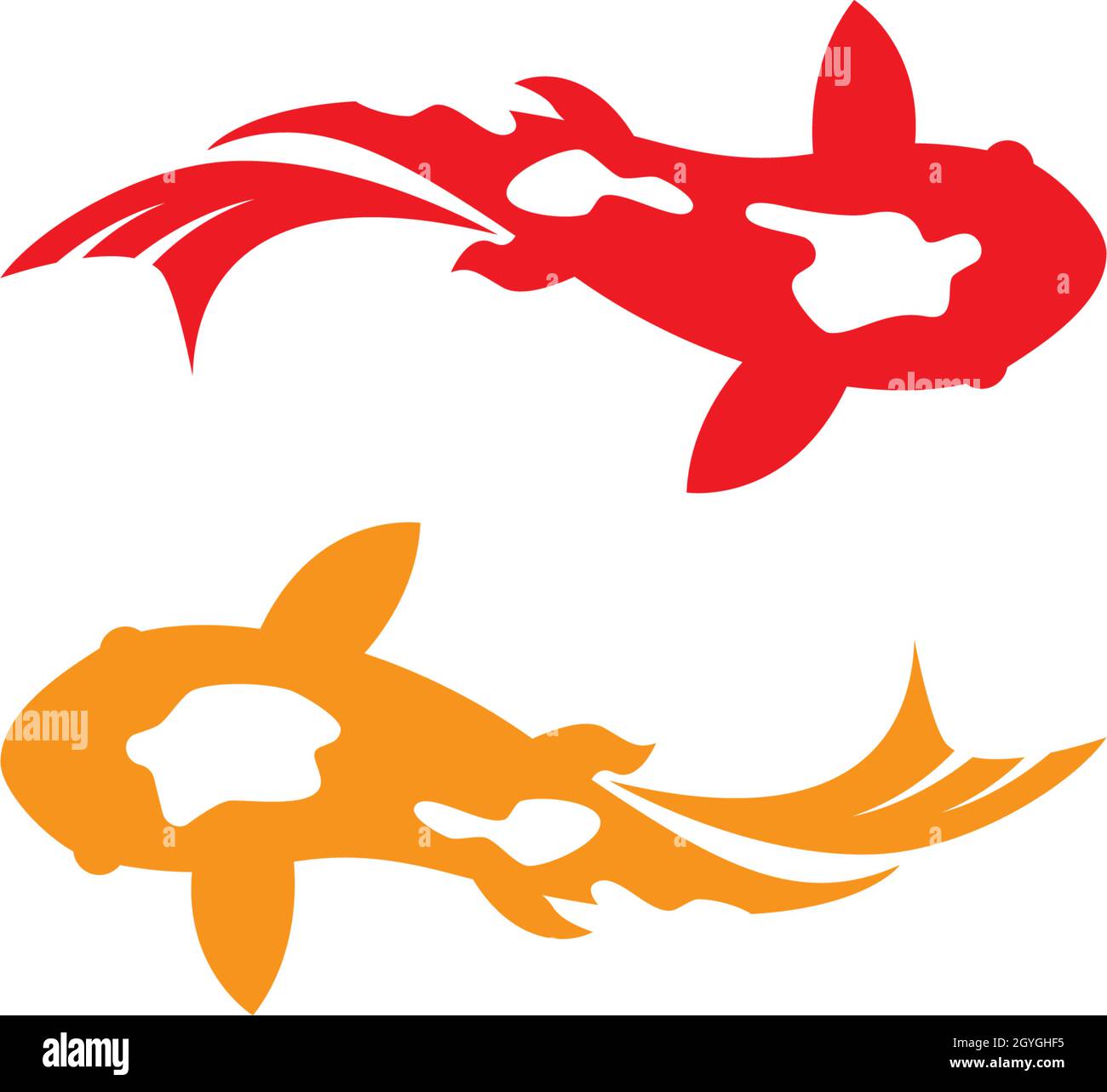 Modello vettoriale logo Koi Fish Illustrazione Vettoriale