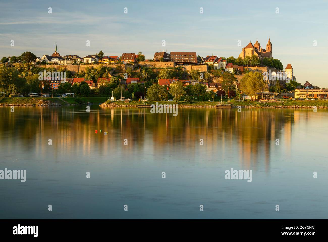 GERMANIA, BADEN-WUERTTEMBERG, BREISACH AM RHEIN E IL RENO Foto Stock