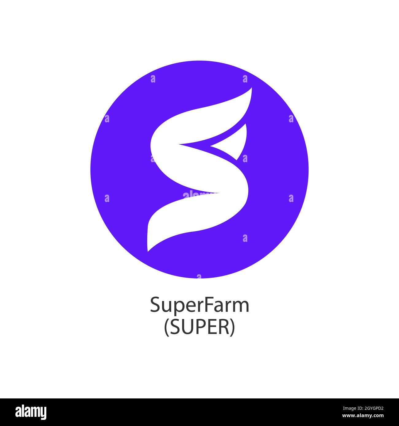 SuperFarm blocco decentralizzato Internet-of-Things pagamenti crittografia vettore icona logo Illustrazione Vettoriale