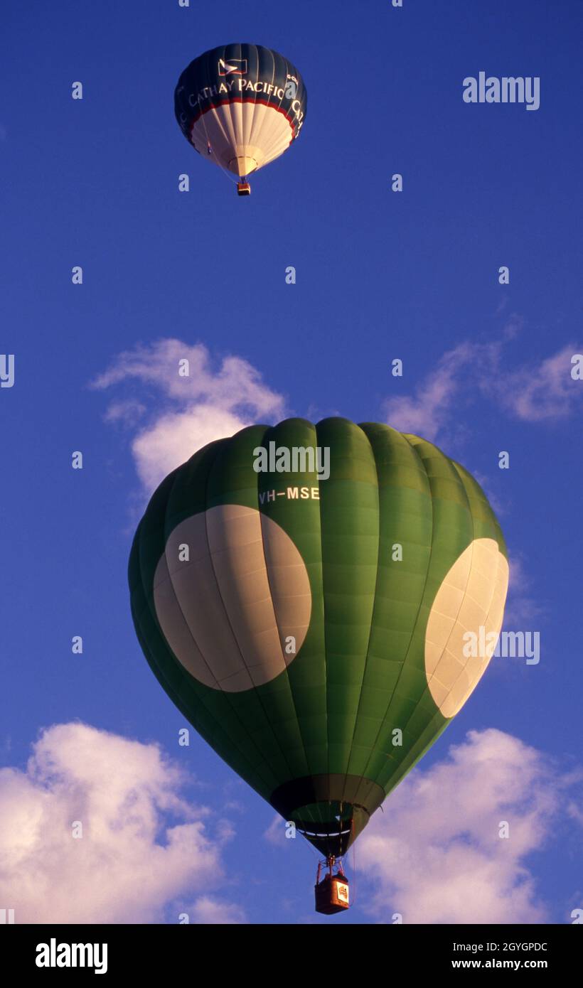 La Canberra Hot Air Balloon Spectacular, precedentemente conosciuta come Canberra Balloon Festival, è un festival annuale di mongolfiera. Canberra, ATTO. Foto Stock