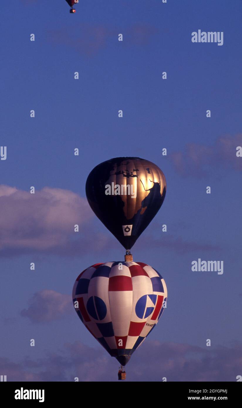 La Canberra Hot Air Balloon Spectacular, precedentemente conosciuta come Canberra Balloon Festival, è un festival annuale di mongolfiera. Canberra, ATTO. Foto Stock