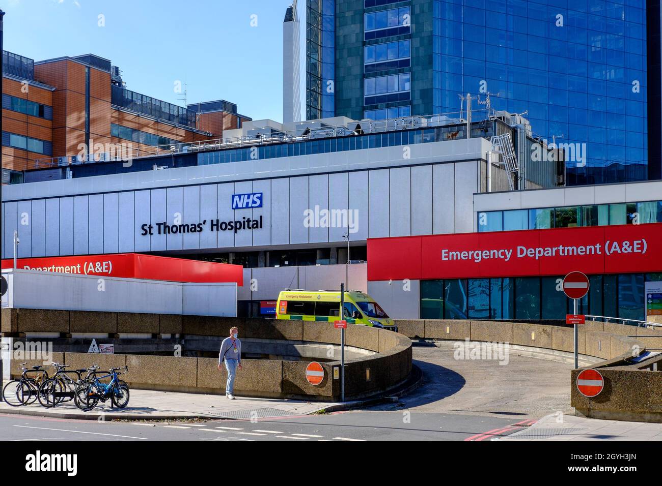 Ingresso al Dipartimento A&e del St Thomas' Hospital, Londra. Foto Stock