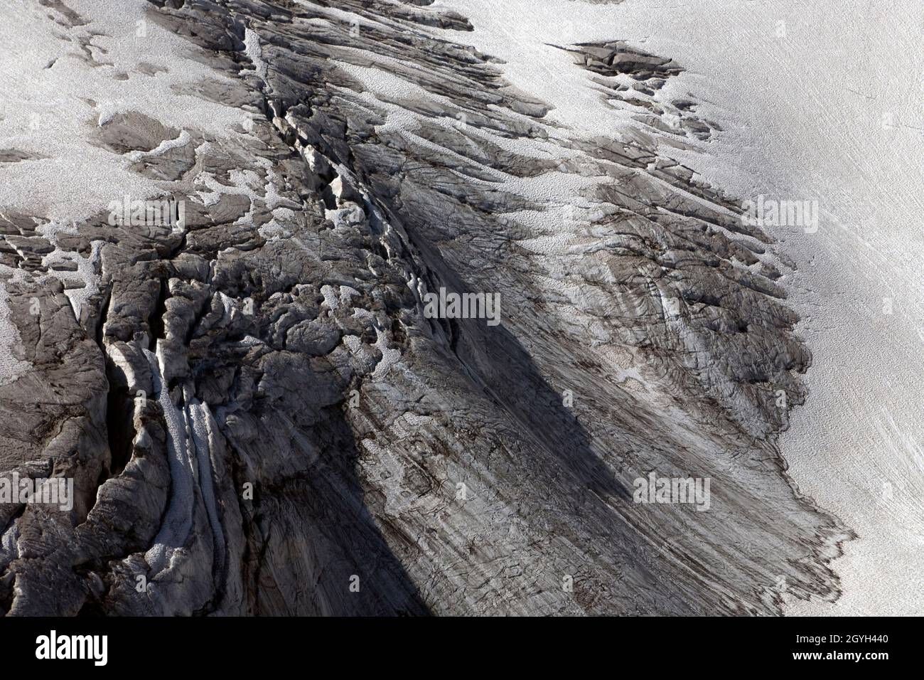Dettagli sul ghiacciaio Rettenbach Foto Stock
