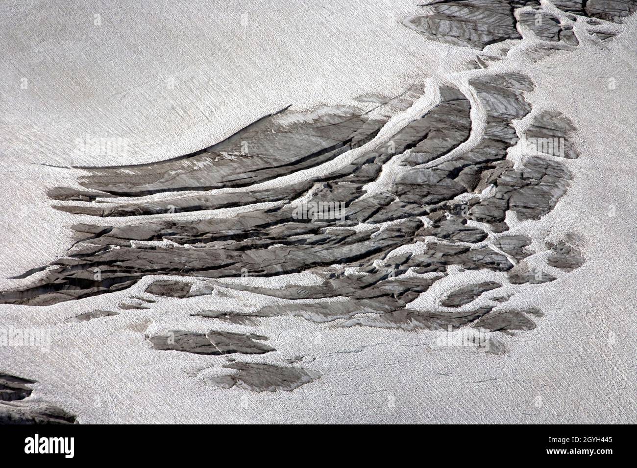 Dettagli sul ghiacciaio Rettenbach Foto Stock