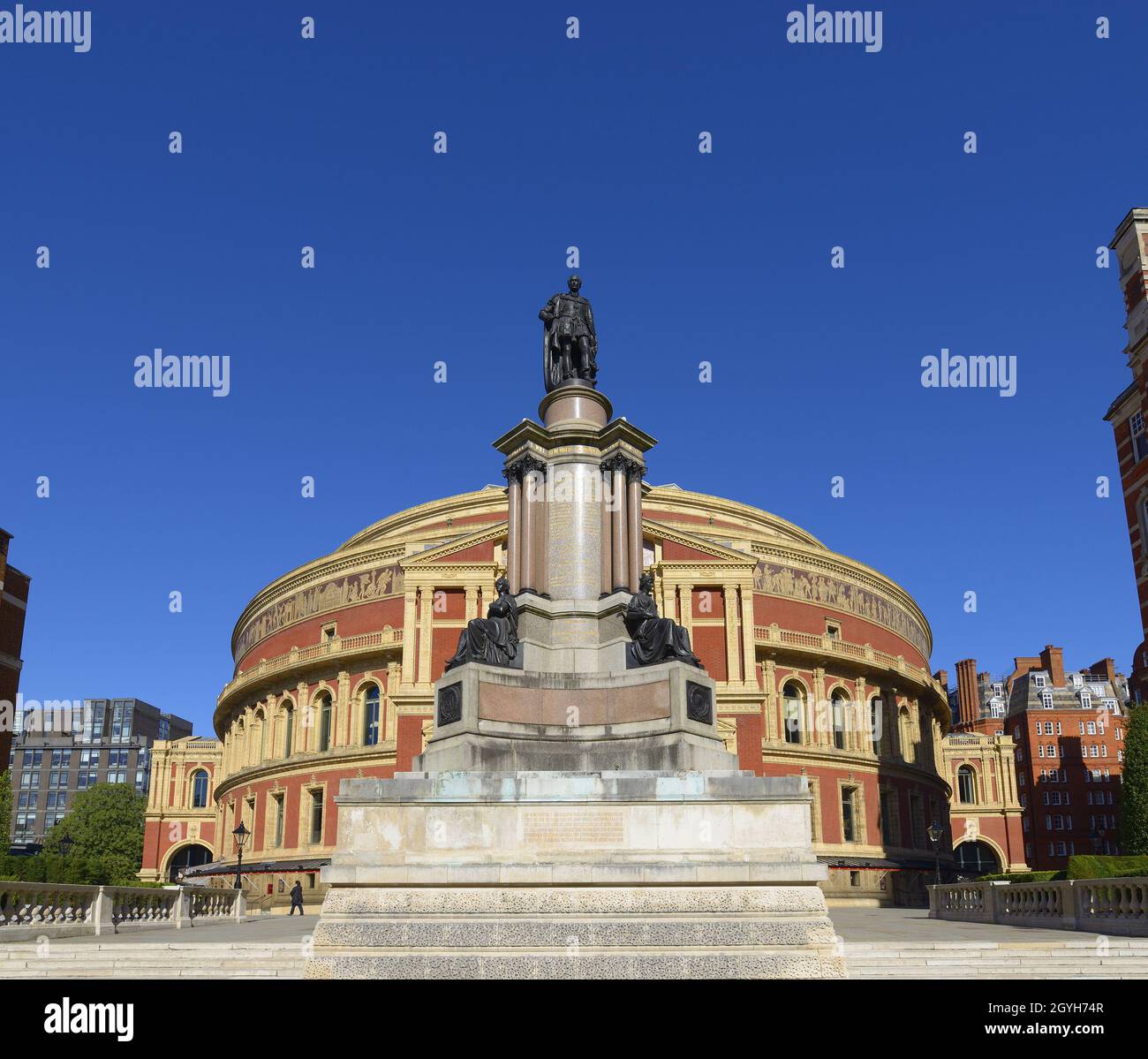 Londra, Inghilterra, Regno Unito. Royal Albert Hall, vista da Prince Consort Road Foto Stock