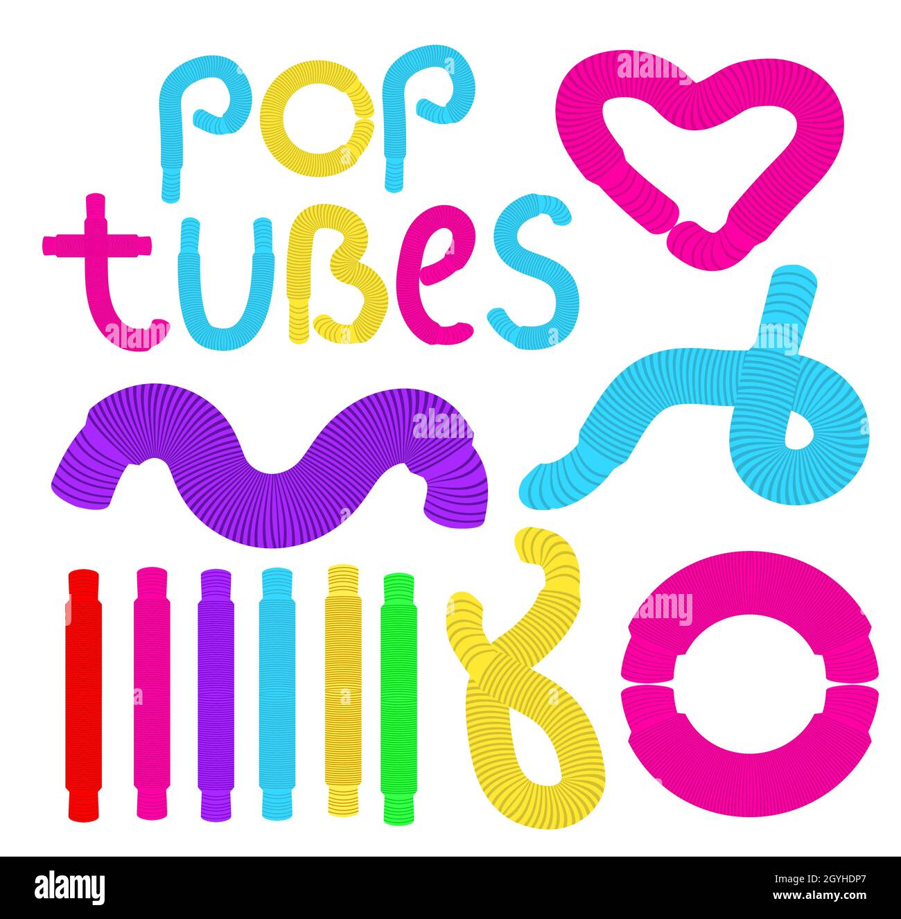 Giocattolo in plastica con tubo pop sensoriale anti-stress. Illustrazione vettoriale Illustrazione Vettoriale