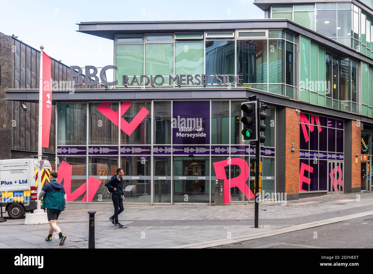 BBC radio Merseyside Studios situato in Hanover Street, Liverpool, Merseyside, Regno Unito. Foto Stock