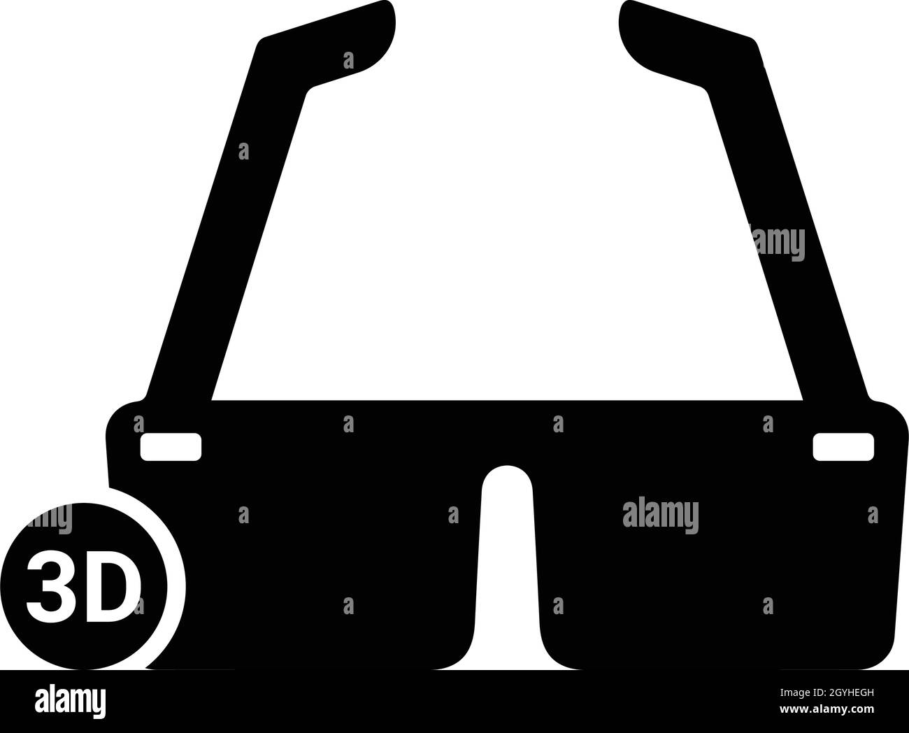 3d, icona degli occhiali - da utilizzare per scopi commerciali, supporti di stampa, Web o qualsiasi tipo di progetto. File EPS vettoriale. Illustrazione Vettoriale