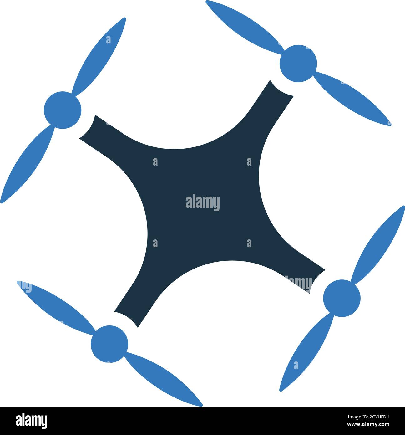 Dispositivo, l'icona drone è isolata su sfondo bianco. Utilizzo per grafica e web design o scopi commerciali. File EPS vettoriale. Illustrazione Vettoriale