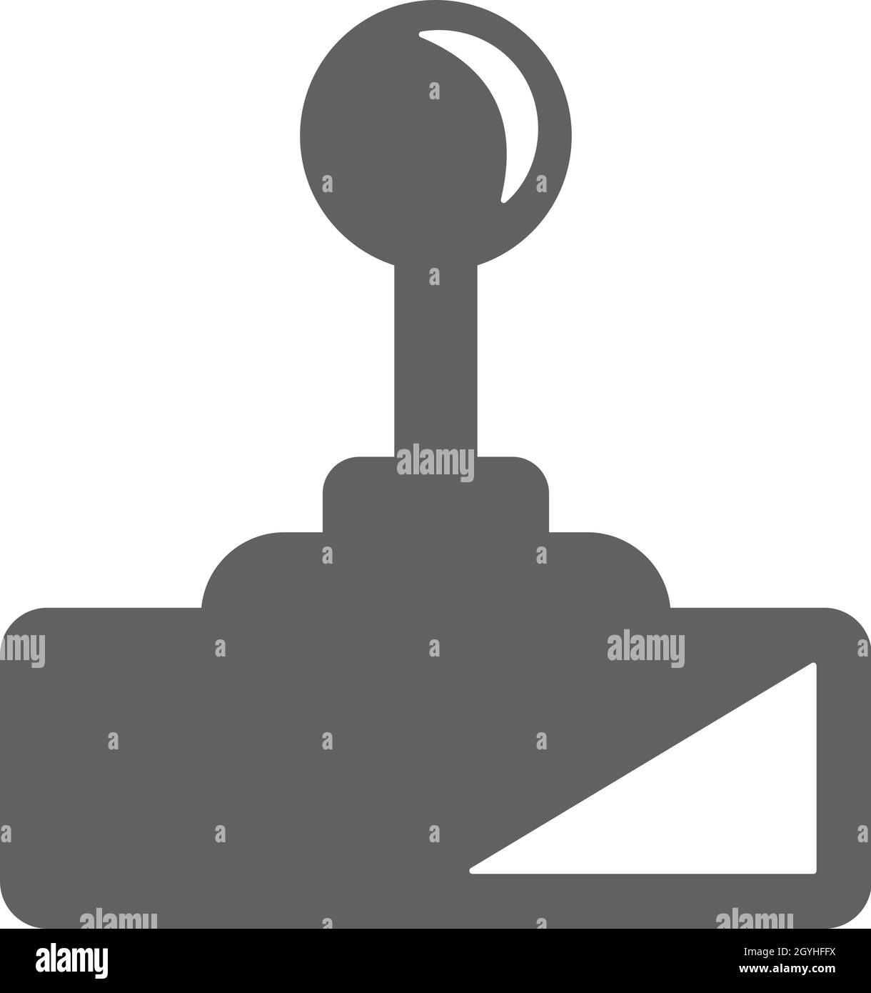 Controllo, l'icona del joystick è isolata su sfondo bianco. Utilizzo per grafica e web design o scopi commerciali. File EPS vettoriale. Illustrazione Vettoriale