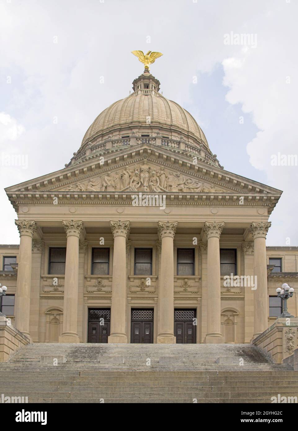 all'esterno dell'edificio del campidoglio di jackson mississippi Foto Stock