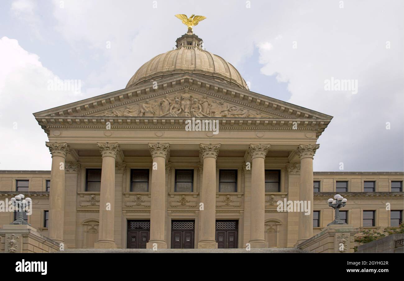 all'esterno dell'edificio del campidoglio di jackson mississippi Foto Stock