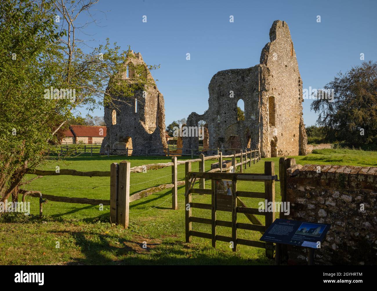 Rovine di Boxgrove Priory, vicino Chichester, West Sussex, Regno Unito Foto Stock