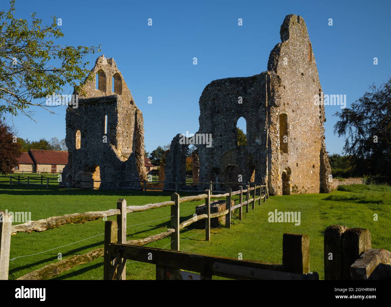 Rovine di Boxgrove Priory, vicino Chichester, West Sussex, Regno Unito Foto Stock