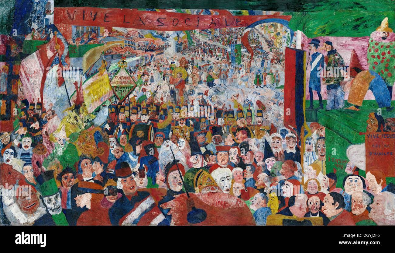 James Ensor - 1860-1949 - entrata di Cristo a Bruxelles nel 1889; 1888, olio su tela Foto Stock
