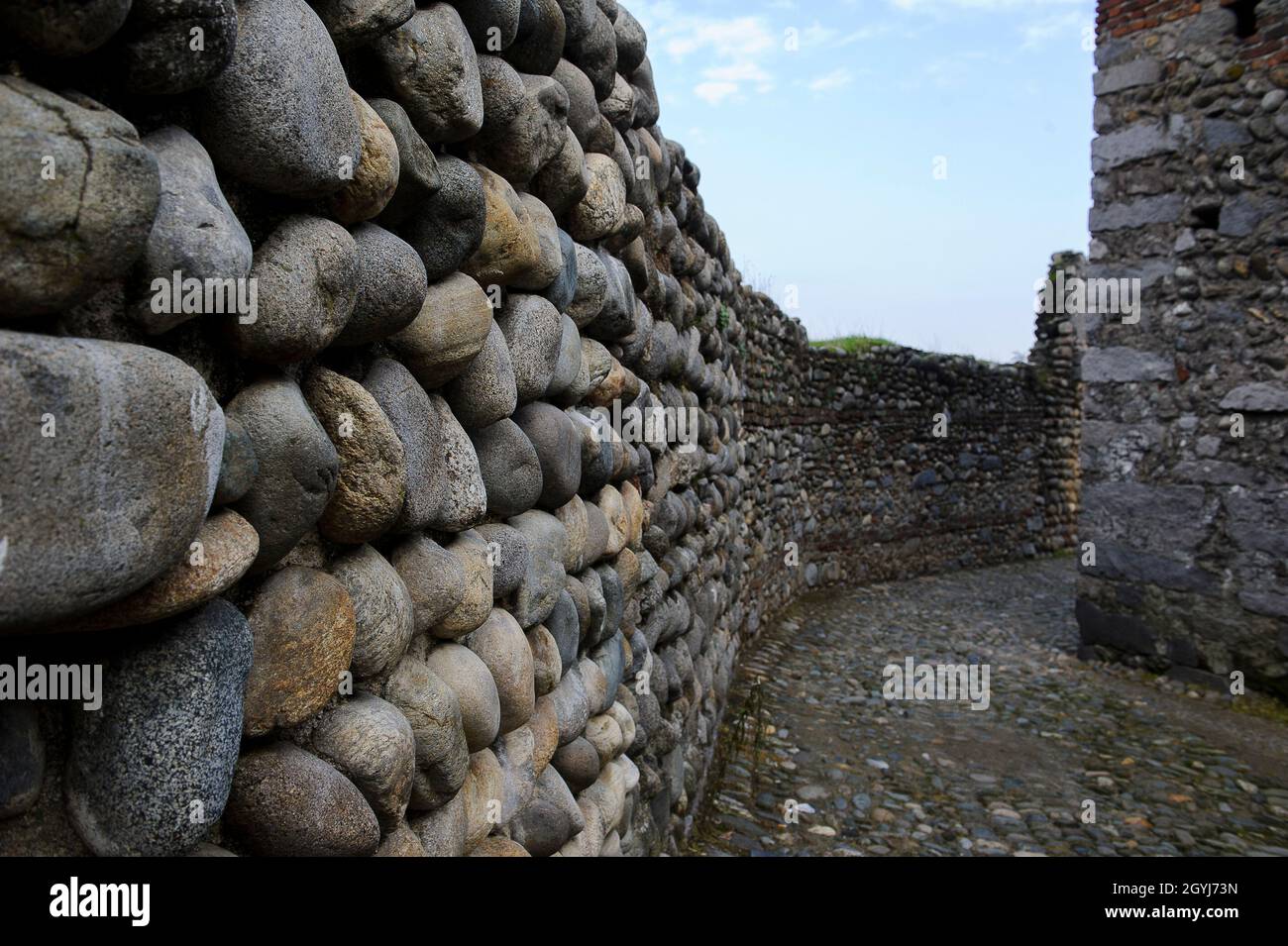 Europa, Italia, Piemonte, provincia di Biella, Candelo, Il borgo medievale di Ricetto di Candelo. Foto Stock