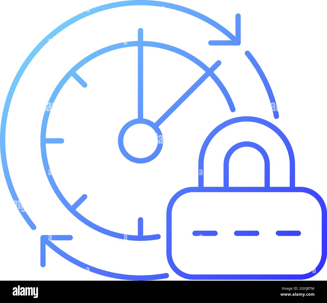 Cambia l'icona del vettore lineare gradiente password Illustrazione Vettoriale