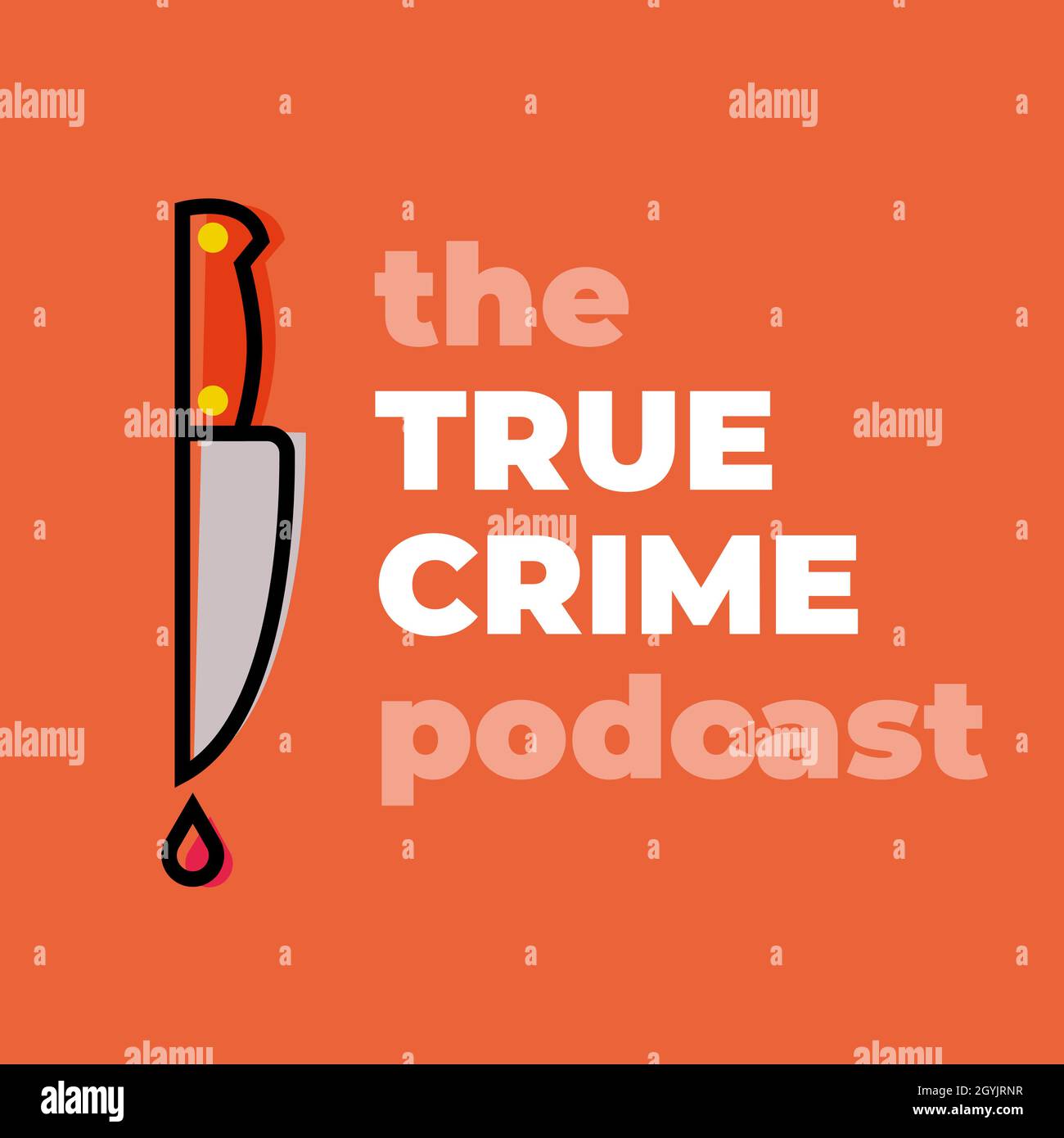 la vera copertina del podcast del crimine. modello di design per un podcast online storie detective. Adatto per pubblicità, poster, volantino, invito, copertina, web Illustrazione Vettoriale