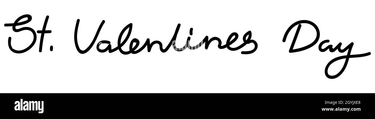 Iscrizione vettoriale del giorno di San Valentino. Slogan per San Valentino. Illustrazione disegnata a mano. Isolato su sfondo bianco Illustrazione Vettoriale