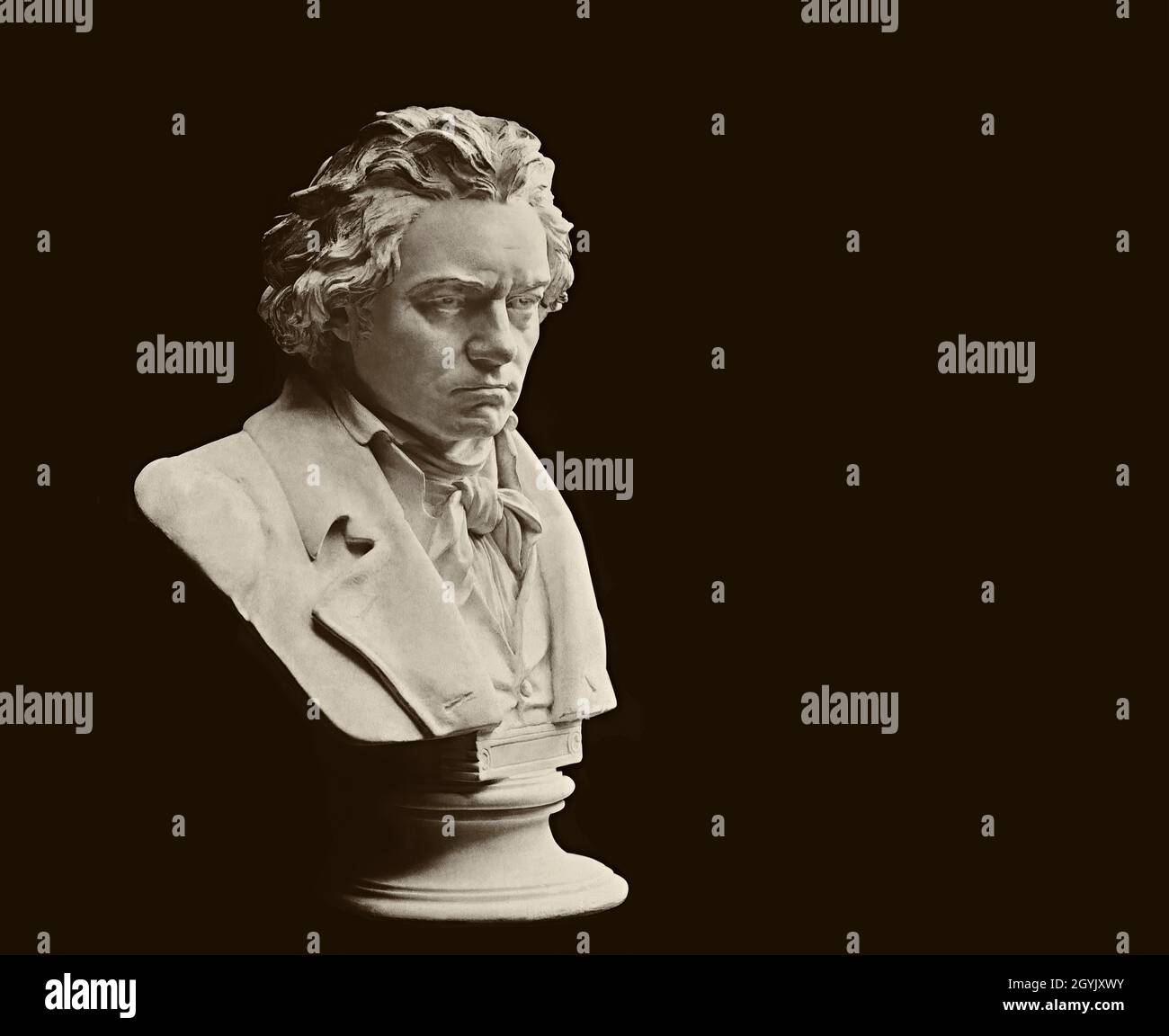 Statua busto di Ludwig van Beethoven, 1770-1827, compositore tedesco Foto Stock