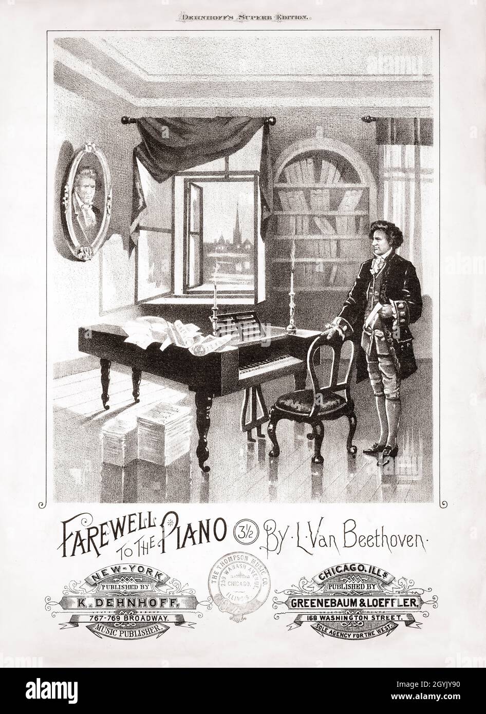 Addio al pianoforte, attribuito a Ludwig van Beethoven Foto Stock