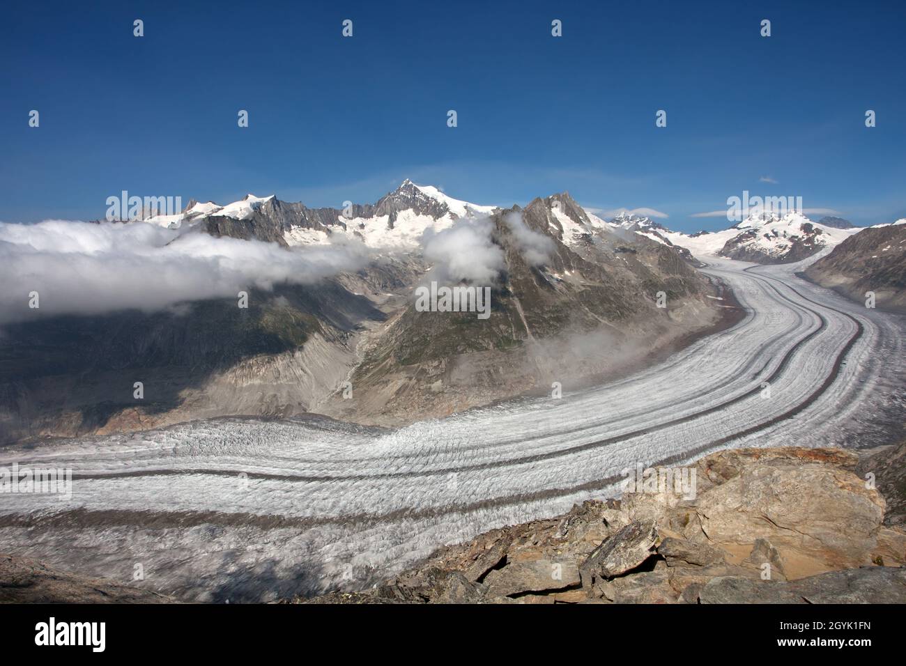 Ghiacciaio dell'Aletsch Foto Stock