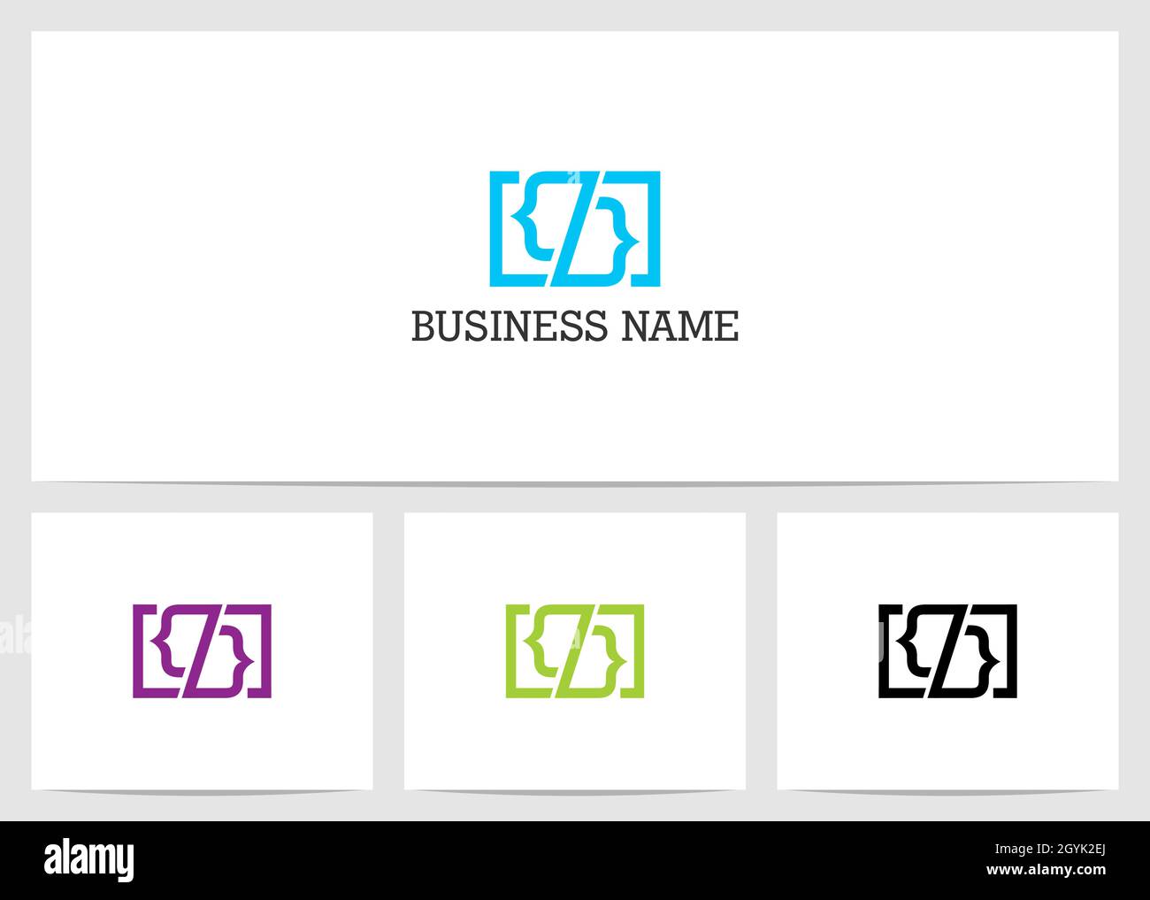 Parentesi e logo simbolo di taglio Illustrazione Vettoriale