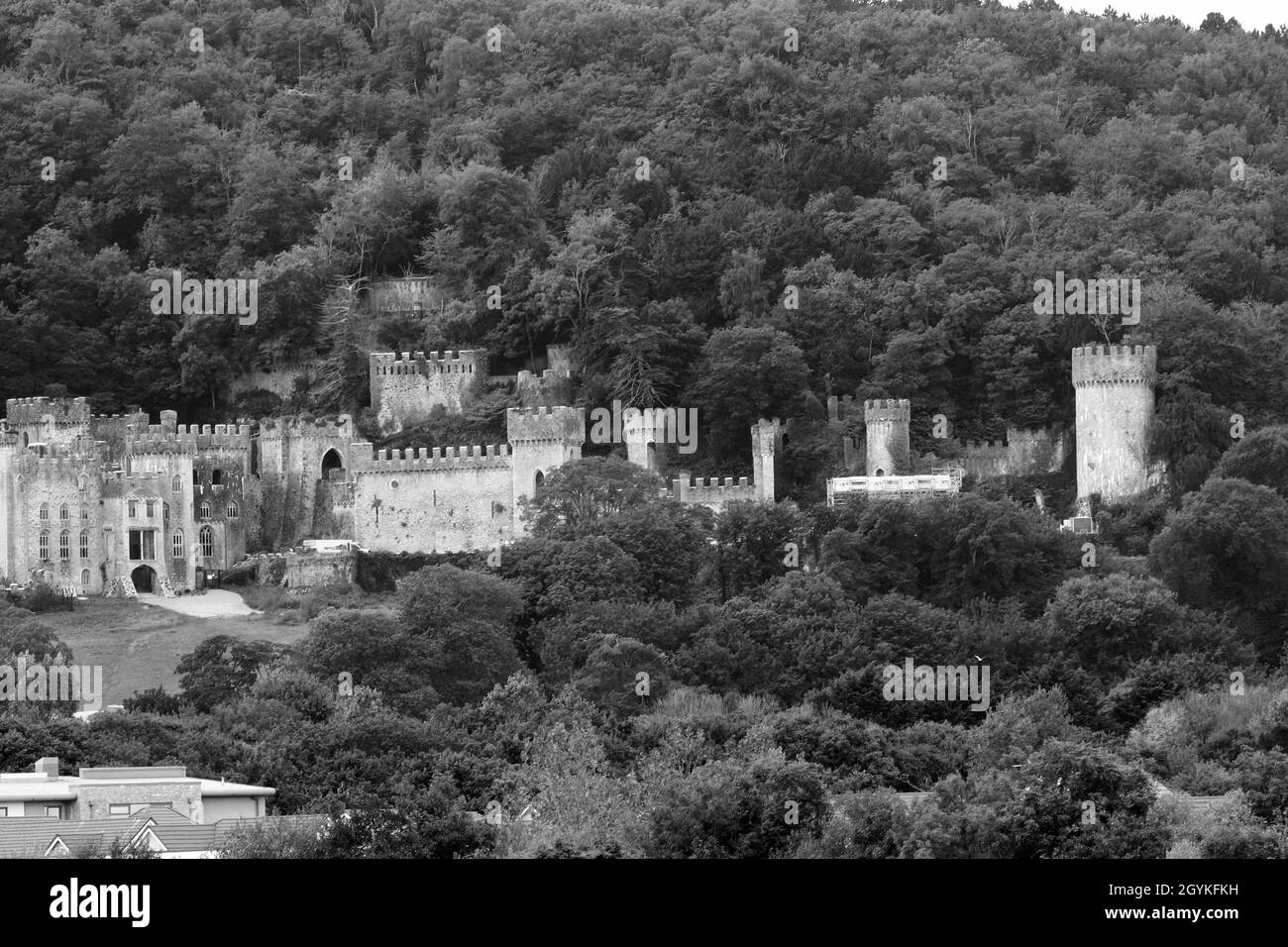 Sono un castello di Gwrych celebrità, i preparativi sono ben in corso come il castello è trasformato per ITV sono una celebrità mi uscire di qui con ANT e Dec per il secondo anno consecutivo Foto Stock