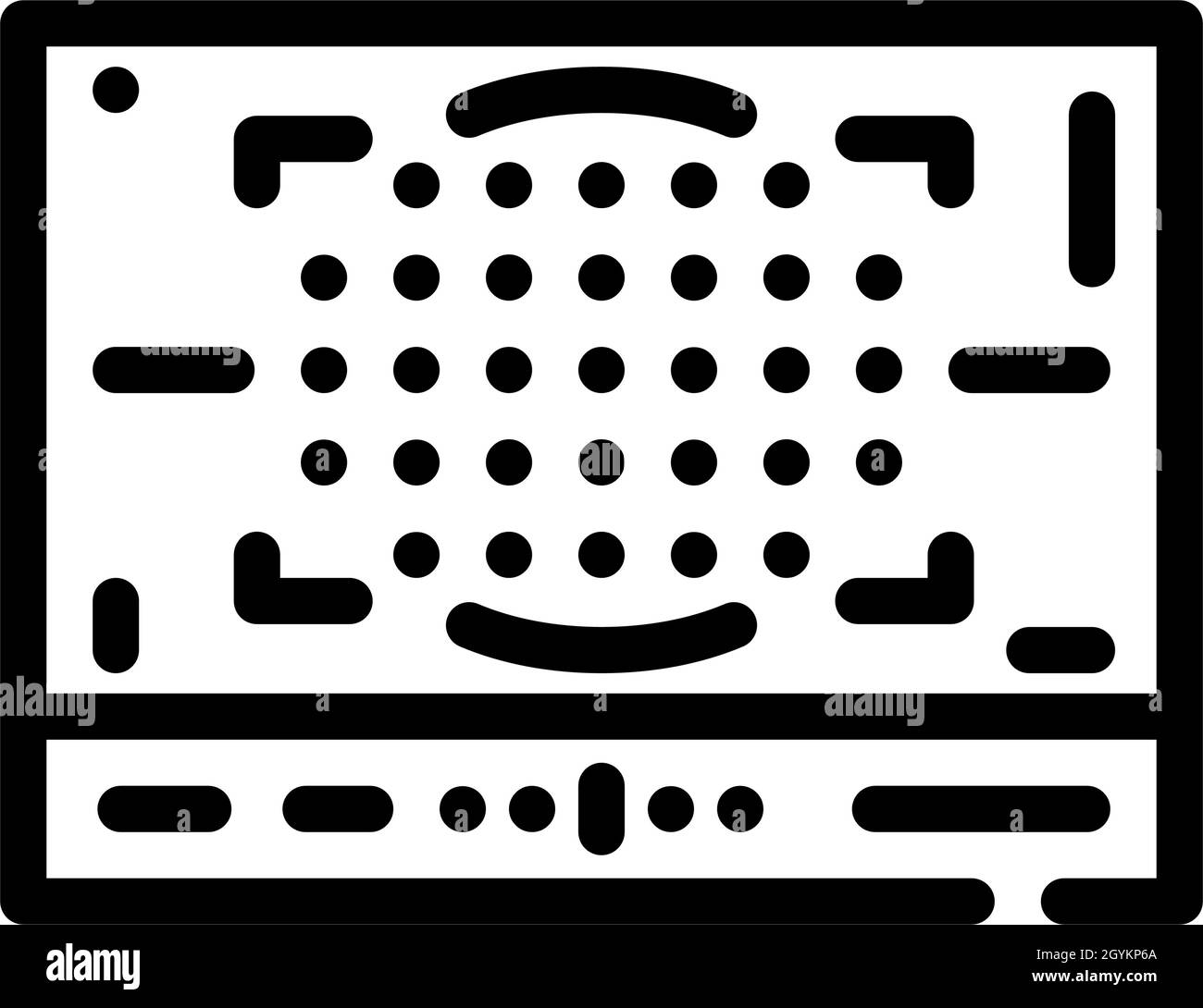 immagine vettoriale dell'icona a forma di linea del display della fotocamera Illustrazione Vettoriale
