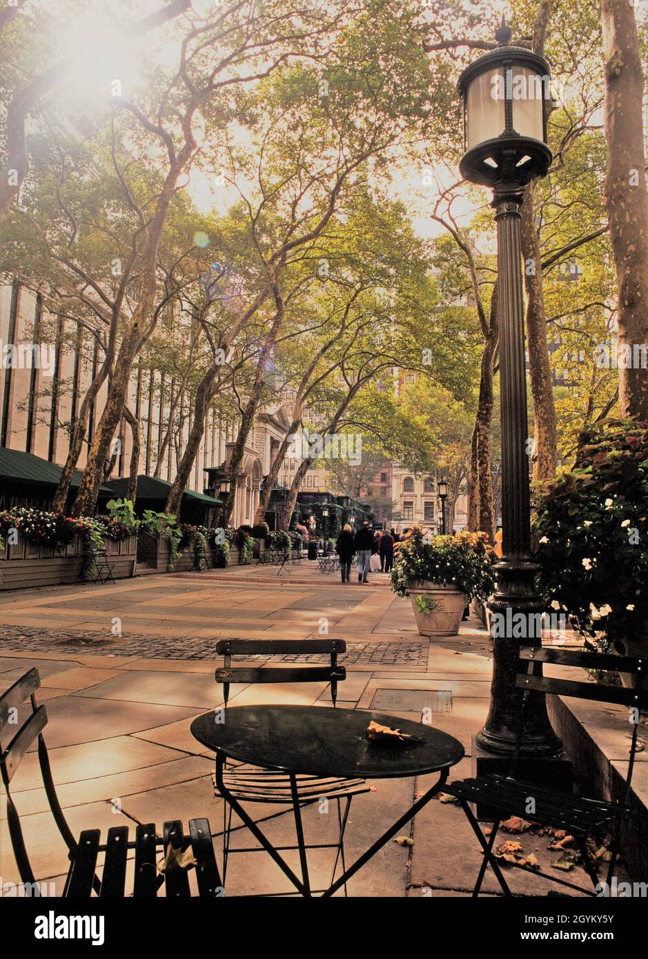 Bryant Park a New York City in autunno Foto Stock