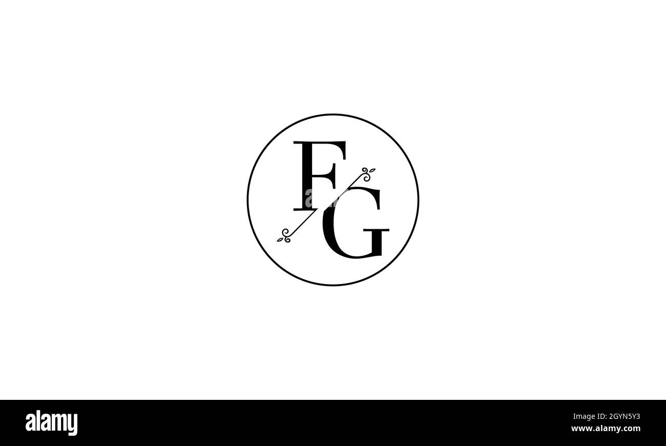 DESIGN DEL LOGO LETTERS FG CON EFFETTO SPAZIO NEGATIVO PER L'USO CON ILLUSTRAZIONI Illustrazione Vettoriale