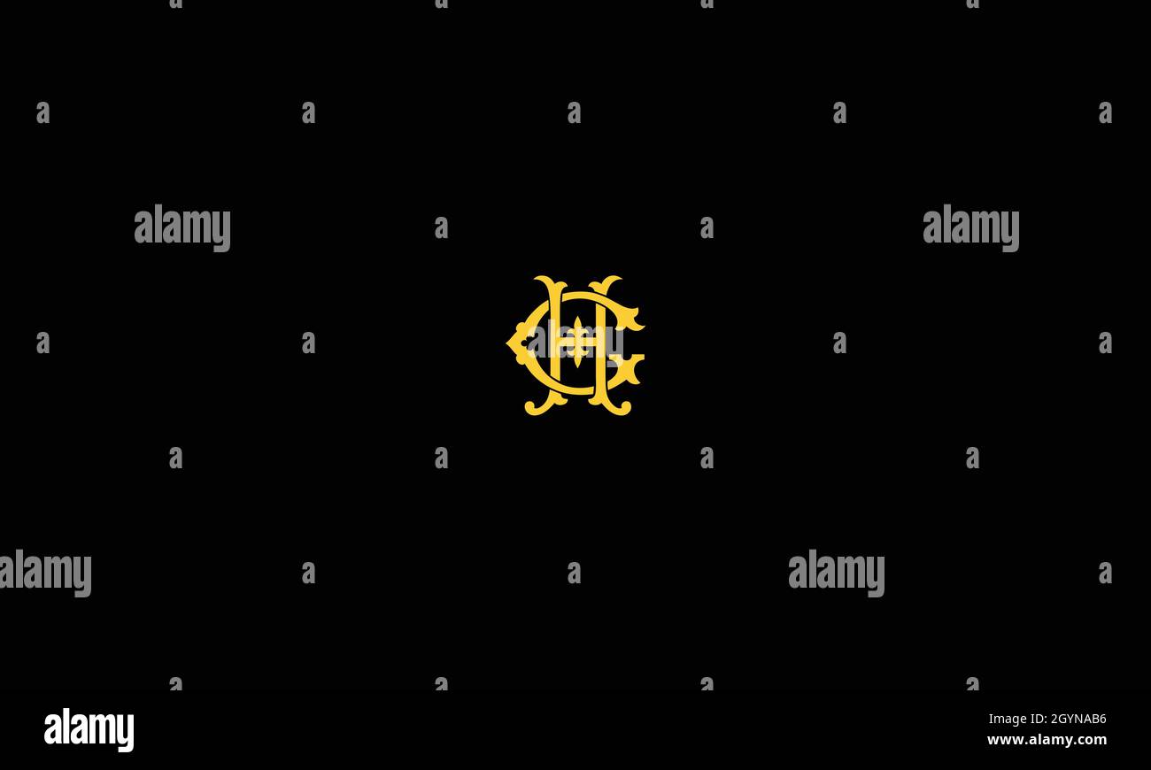 DESIGN DEL LOGO LETTERS GH CON EFFETTO SPAZIO NEGATIVO PER L'USO CON ILLUSTRAZIONI Illustrazione Vettoriale