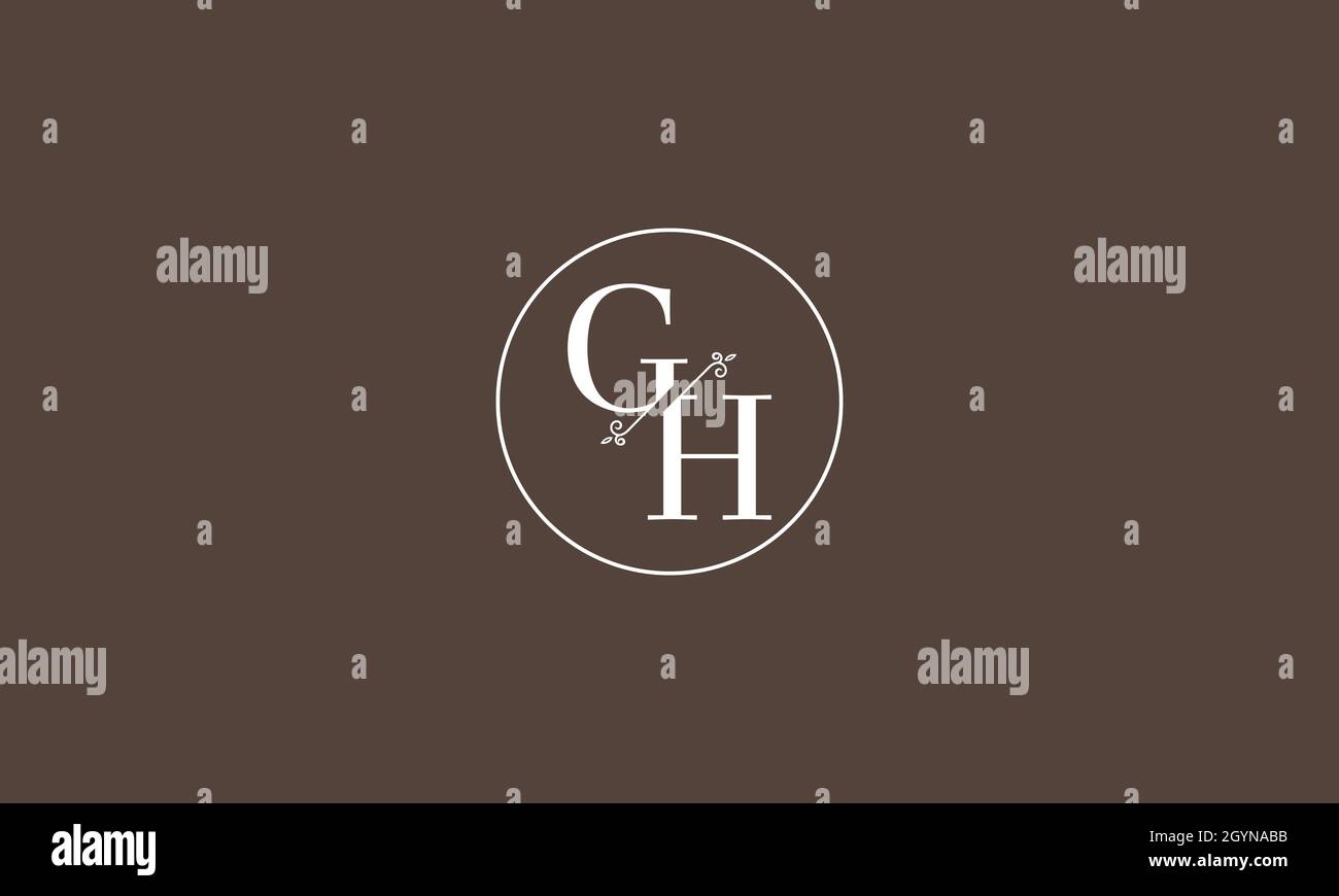 DESIGN DEL LOGO LETTERS GH CON EFFETTO SPAZIO NEGATIVO PER L'USO CON ILLUSTRAZIONI Illustrazione Vettoriale