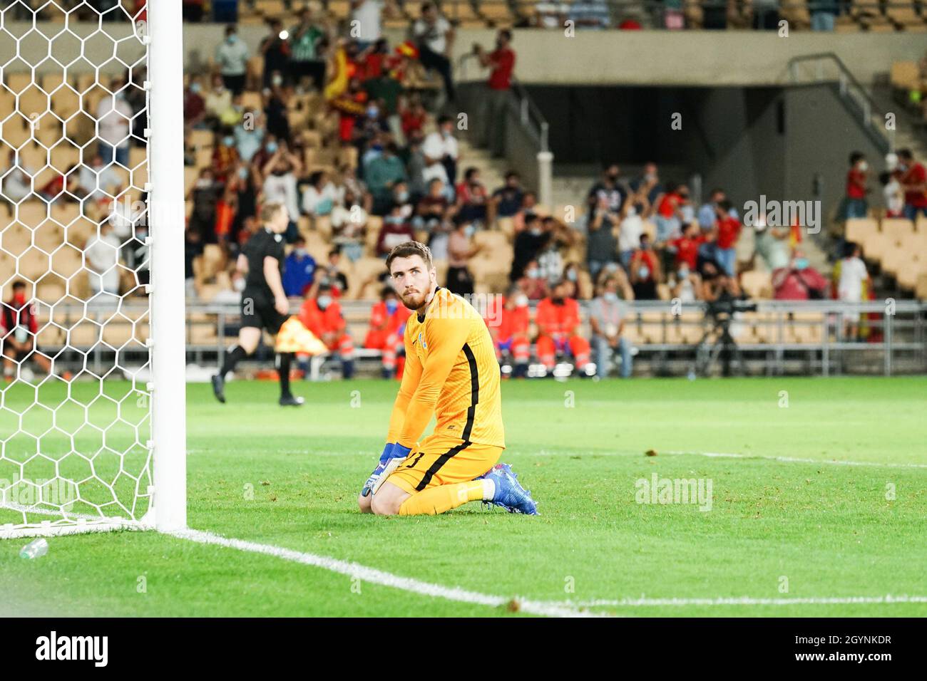 Siviglia, Spagna. 08 ottobre 2021. Ivan Krajcirik visto durante il round di qualificazione UEFA euro U21/2023 tra Spagna e Slovacchia allo stadio la Cartuja di Siviglia. (Punteggio finale; Spagna 3:2 Slovacchia) Credit: SOPA Images Limited/Alamy Live News Foto Stock