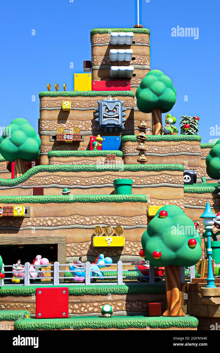 Scenario all'ingresso di Nintendo World.Super Nintendo World è un'area a tema presso gli Universal Studios Japan. Foto Stock