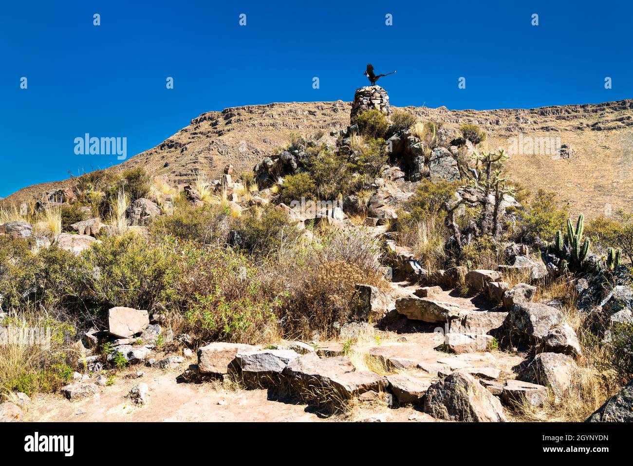 Rovine pre-inca a Chivay in Perù Foto Stock