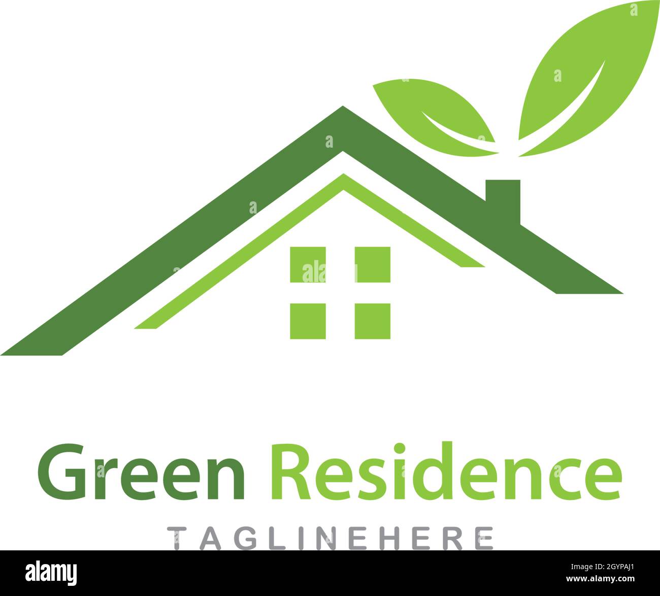 Modello vettoriale logo Green House Illustrazione Vettoriale