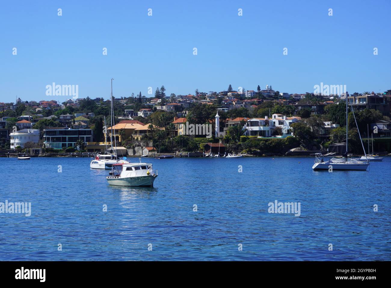 Vista mozzafiato del Vaucluse Waterfront e le sue ville Foto Stock