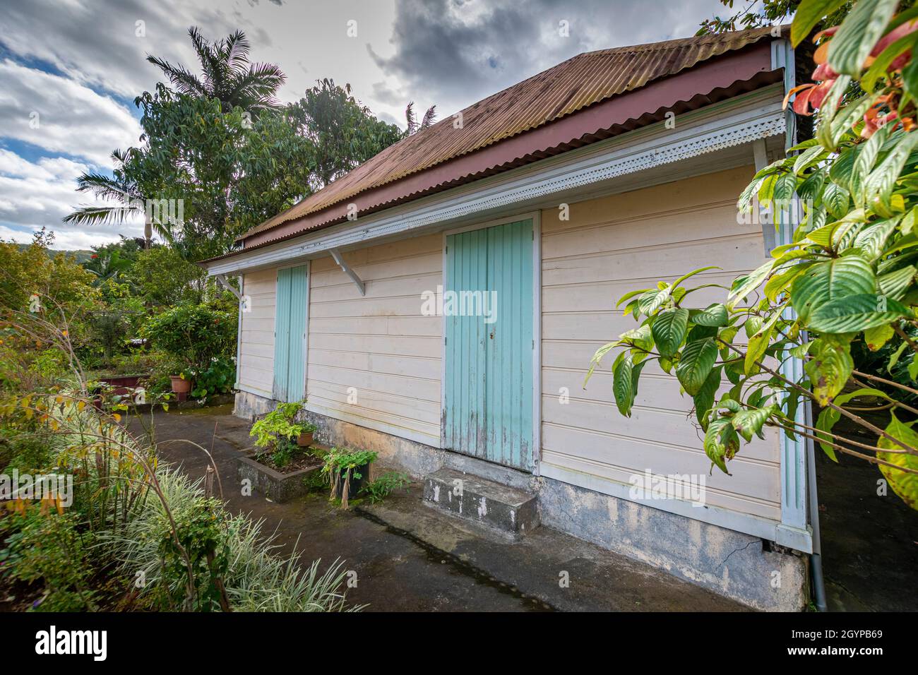 Casa tradizionale di Reunion Island Foto Stock