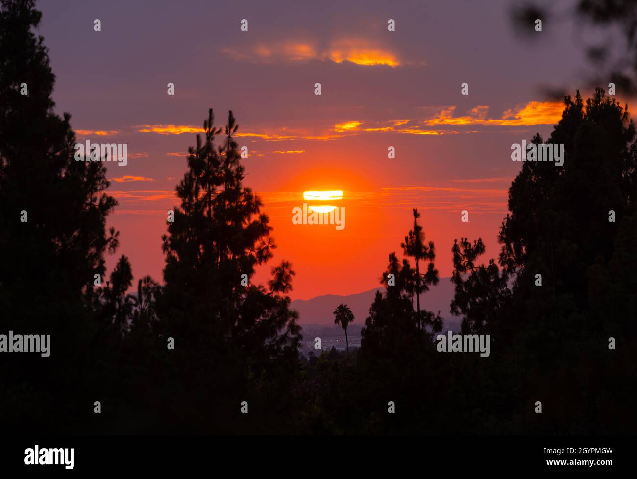 Perfetto TRAMONTO A LOS Angeles Foto Stock
