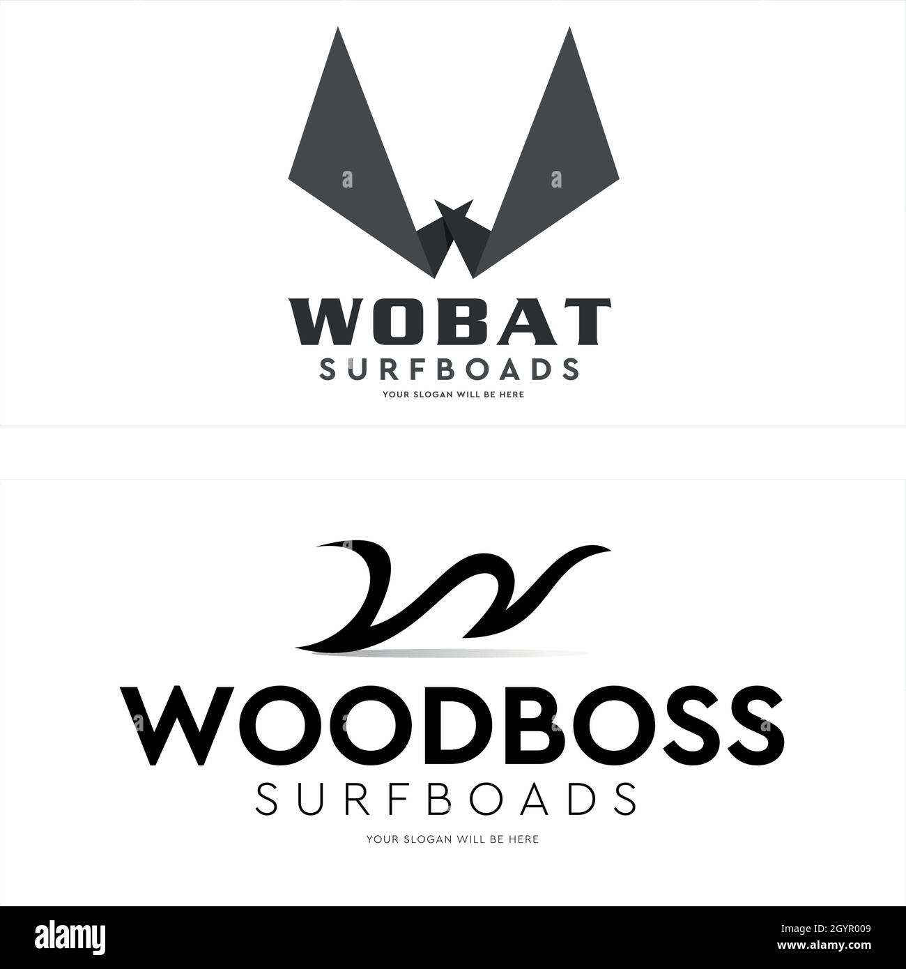 Modello vettoriale logo lettera bat W Wings Illustrazione Vettoriale