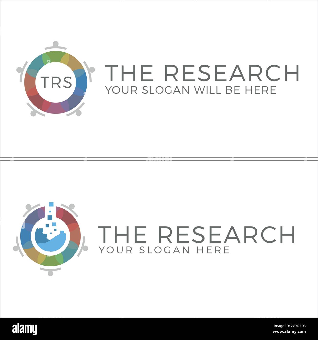 Design del logo dei pixel del laboratorio Community Science Illustrazione Vettoriale