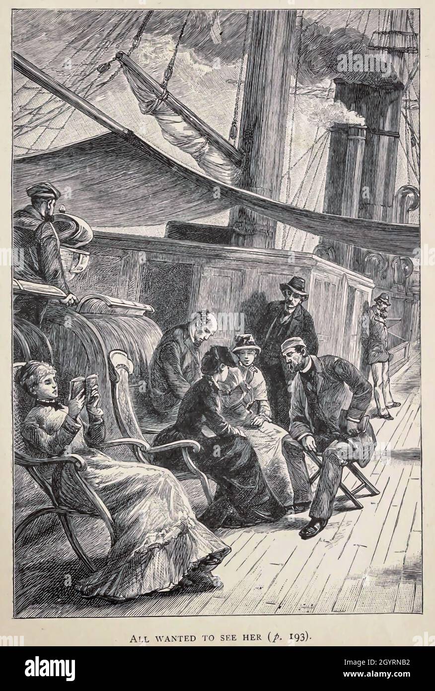 Tutti volevano vederla dal libro ' Mistress Branican ' di Jules Verne, illustrato da Leon Benet. La storia inizia negli Stati Uniti, dove l'eroina, Mistress Branican, subisce una rottura mentale dopo la morte per annegamento del suo giovane figlio. Dopo il recupero, lei apprende che suo marito, capitano Branican, è stato segnalato perso in mare. Dopo aver acquistato una fortuna, è in grado di lanciare una spedizione per cercare suo marito, che è convinto è ancora vivo. Lei stessa guida la spedizione e Trail la porta nell'entroterra australiano. Mistress Branican (francese: Mistress Branica Foto Stock